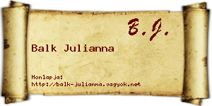 Balk Julianna névjegykártya